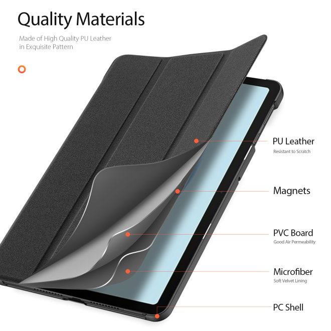 Dux Ducis - Huawei MatePad SE 10.4 (2022) Hülle - Leder Smart Flip Case - Domo Series - schwarz