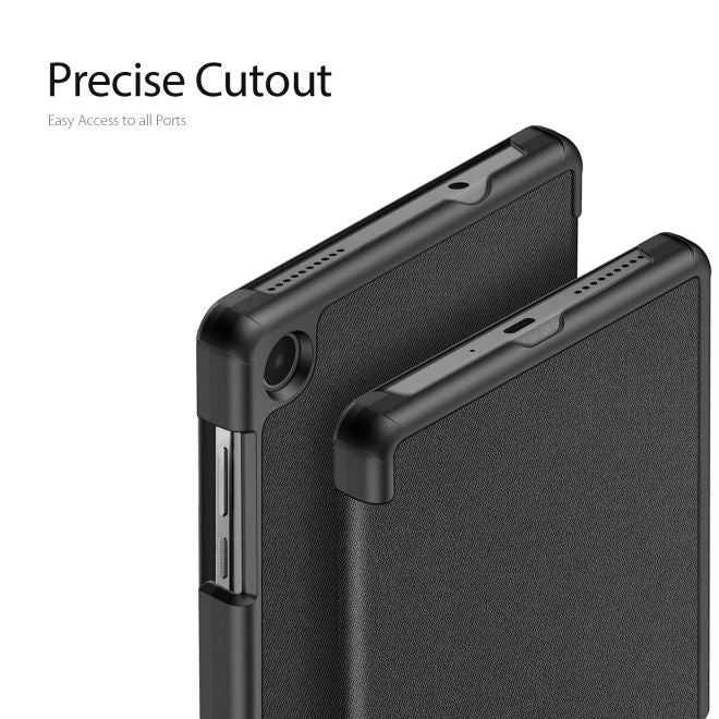 Dux Ducis - Lenovo Tab M8 (4th Gen) Hülle - Leder Smart Flip Case - Domo Series - schwarz