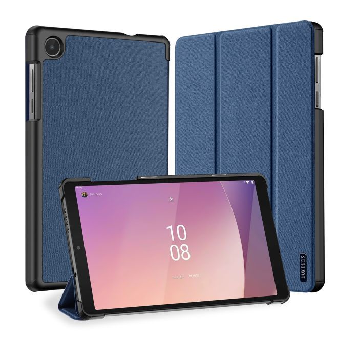 Dux Ducis - Lenovo Tab M8 (4th Gen) Hülle - Leder Smart Flip Case - Domo Series - blau
