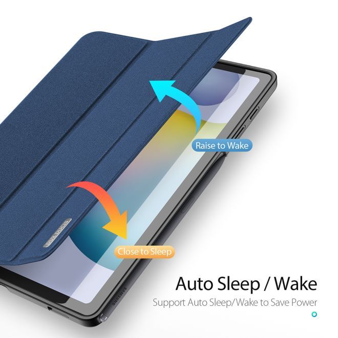 Dux Ducis - Samsung Galaxy Tab S6 Lite Hülle - Leder Smart Flip Case - Domo Series - blau