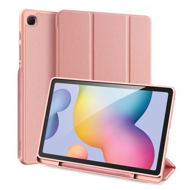 Dux Ducis - Samsung Galaxy Tab S6 Lite Hülle - Leder Smart Flip Case - Domo Series - pink