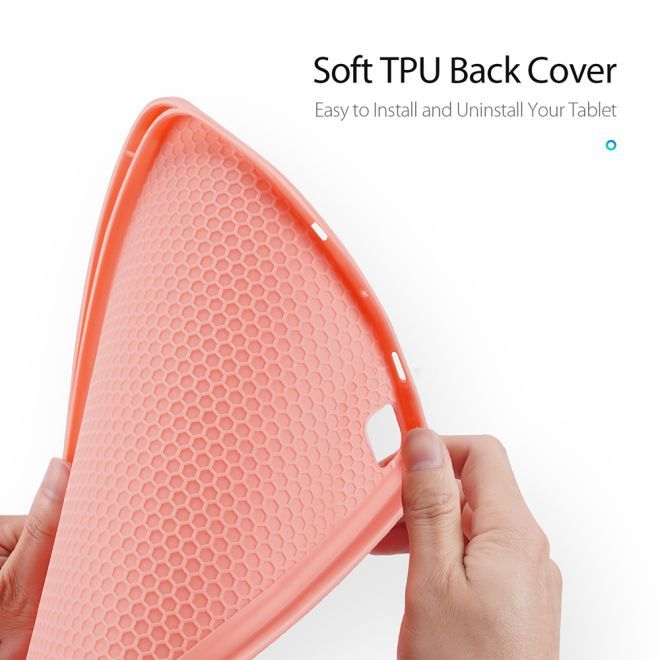 Dux Ducis - Samsung Galaxy Tab S6 Lite Hülle - Leder Smart Flip Case - Domo Series - pink