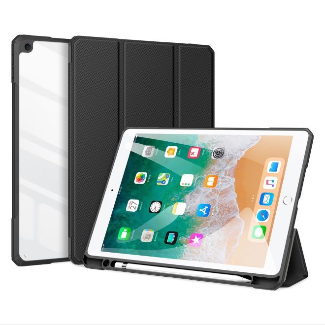 Dux Ducis - iPad 9.7 (2018 / 2017) Hülle - Leder Bookcover - Toby Series - schwarz