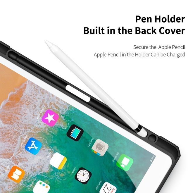 Dux Ducis - iPad 9.7 (2018 / 2017) Hülle - Leder Bookcover - Toby Series - schwarz