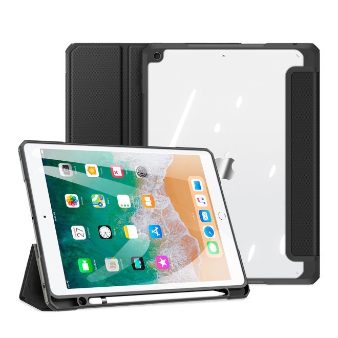 Dux Ducis - iPad 9.7 (2018 / 2017) Hülle - Leder Bookcover - Toby Series - schwarz
