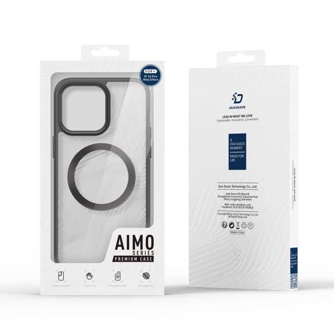 Dux Ducis - iPhone 15 Pro Max Hülle - Hardcase - MagSafe - Aimo Mag Series - schwarz
