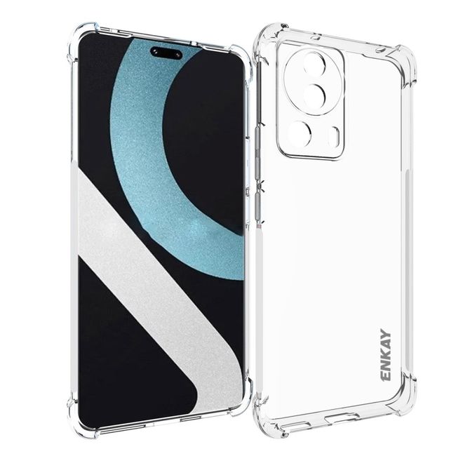 Enkay - Xiaomi 13 Lite Handyhülle - Robustes TPU Softcase - Air-Cushion Case Series - transparent