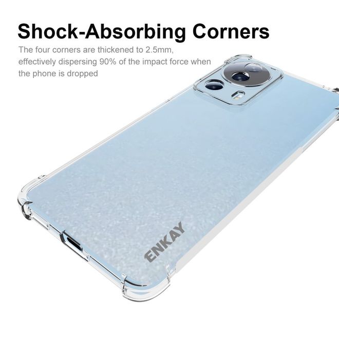 Enkay - Xiaomi 13 Lite Handyhülle - Robustes TPU Softcase - Air-Cushion Case Series - transparent