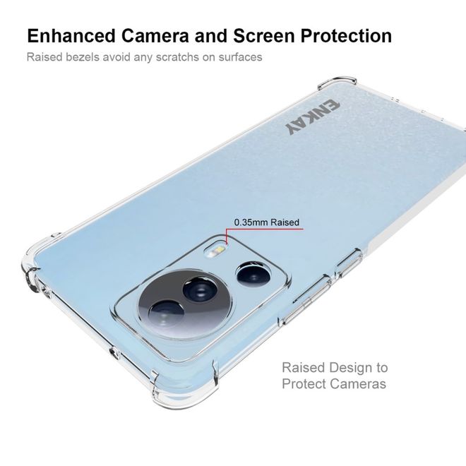 Enkay - Xiaomi 13 Lite Handyhülle - Robustes TPU Softcase - Air-Cushion Case Series - transparent