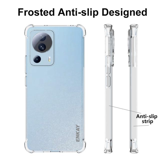 Enkay - Xiaomi 13 Lite Handyhülle - Robustes TPU Softcase - Air-Cushion Case Series - transparent