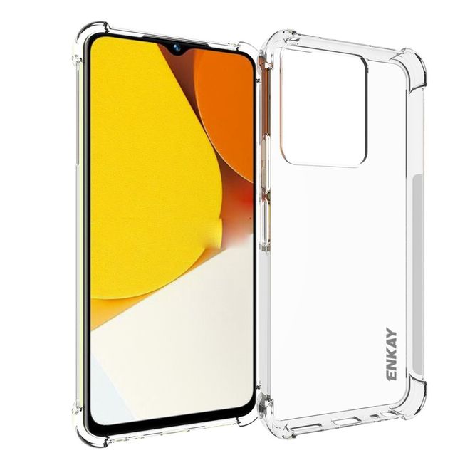 Enkay - vivo Y35 Handyhülle - Robustes TPU Softcase - Air-Cushion Case Series - transparent
