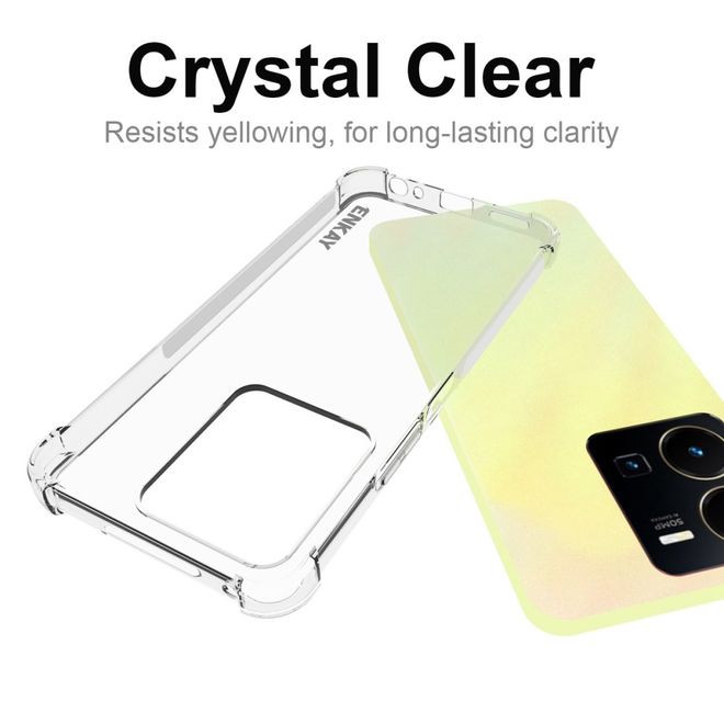 Enkay - vivo Y35 Handyhülle - Robustes TPU Softcase - Air-Cushion Case Series - transparent