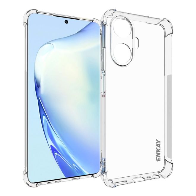 Enkay - Realme C55 Handyhülle - Robustes TPU Softcase - Air-Cushion Case Series  - transparent