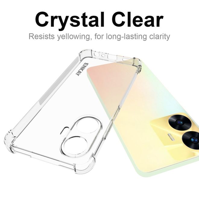Enkay - Realme C55 Handyhülle - Robustes TPU Softcase - Air-Cushion Case Series  - transparent