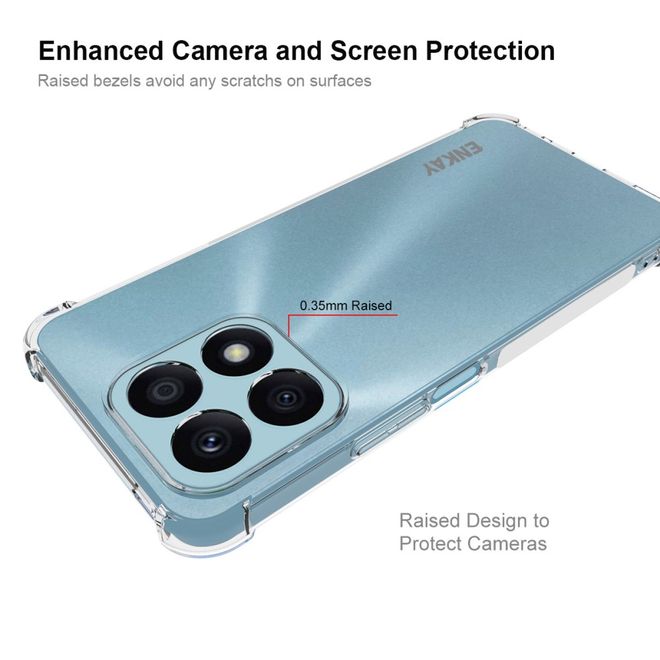 Enkay - Honor X8a Handyhülle - Robustes TPU Softcase - Air-Cushion Case Series - transparent