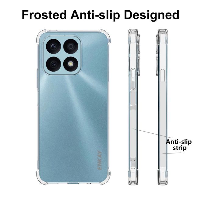 Enkay - Honor X8a Handyhülle - Robustes TPU Softcase - Air-Cushion Case Series - transparent