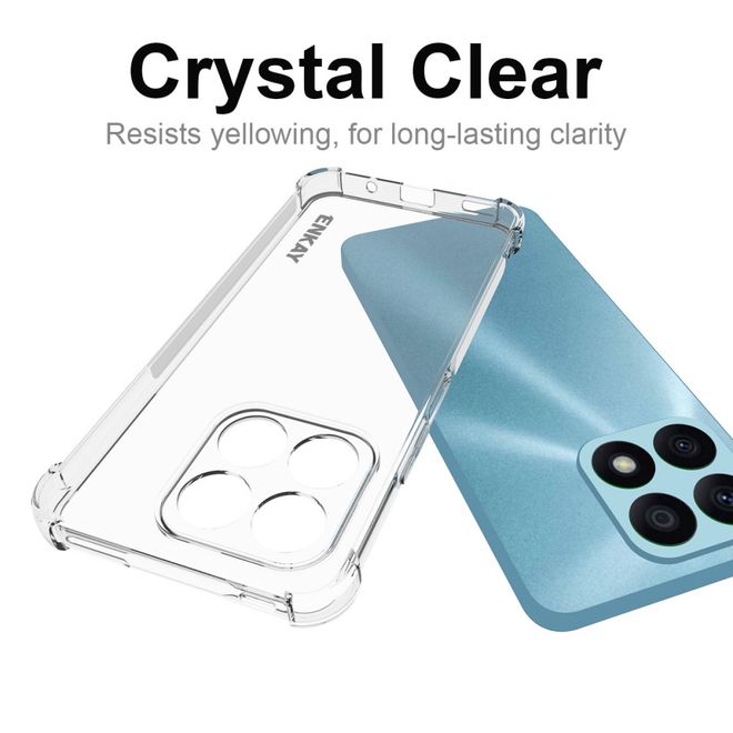 Enkay - Honor X8a Handyhülle - Robustes TPU Softcase - Air-Cushion Case Series - transparent