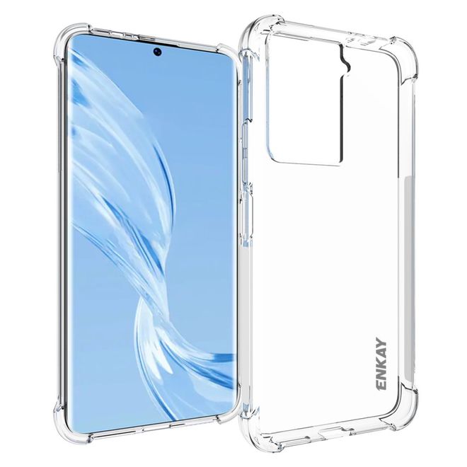 Enkay - HTC U23 Pro Handyhülle - Robustes TPU Softcase - Air-Cushion Case Series - transparent