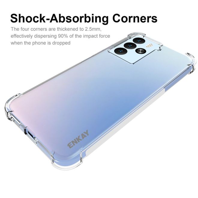 Enkay - HTC U23 Pro Handyhülle - Robustes TPU Softcase - Air-Cushion Case Series - transparent