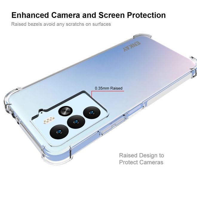 Enkay - HTC U23 Pro Handyhülle - Robustes TPU Softcase - Air-Cushion Case Series - transparent