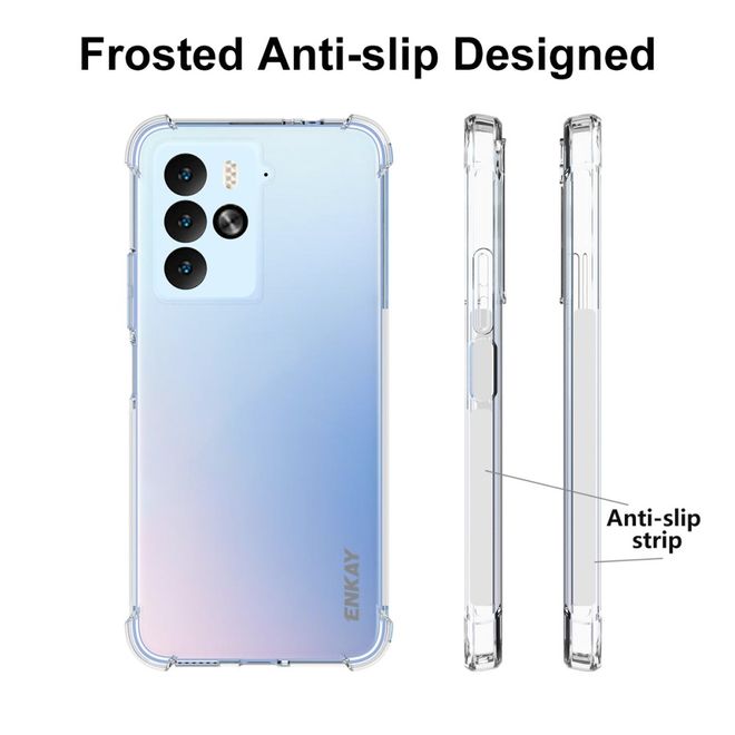 Enkay - HTC U23 Pro Handyhülle - Robustes TPU Softcase - Air-Cushion Case Series - transparent
