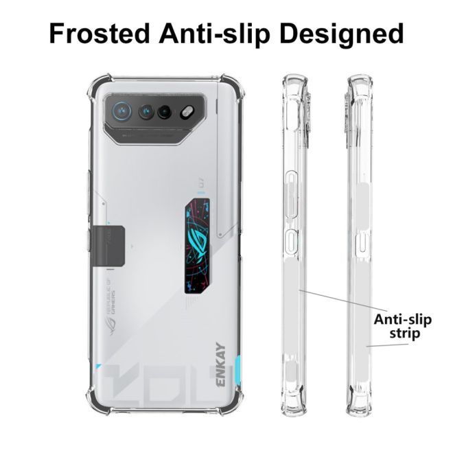 Enkay - Ausu ROG Phone 7 / ROG Phone 7 Ultimate Handyhülle - Robustes TPU Softcase - Air-Cushion Case Series - transparent