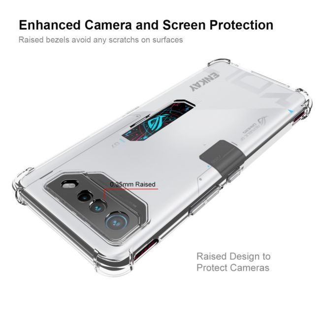 Enkay - Ausu ROG Phone 7 / ROG Phone 7 Ultimate Handyhülle - Robustes TPU Softcase - Air-Cushion Case Series - transparent