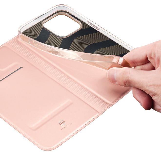 Dux Ducis - iPhone 15 Pro Hülle - Handy Bookcover - Skin Pro Series - rosa
