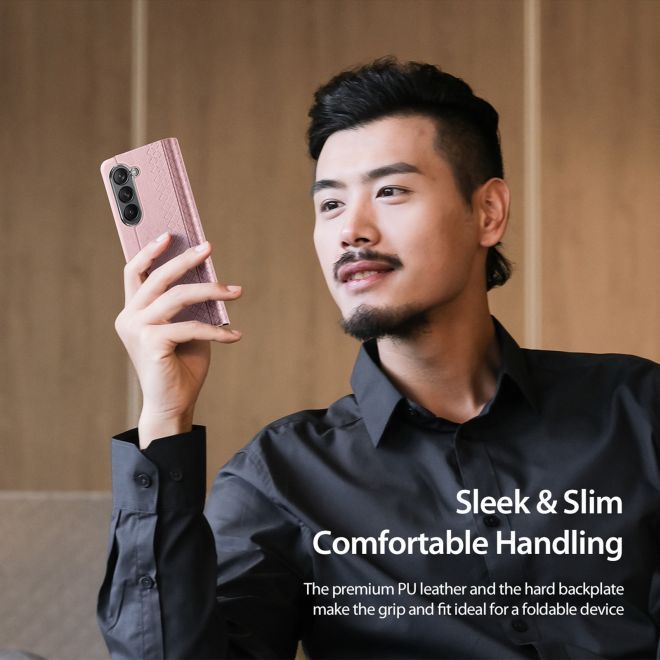 Dux Ducis - Samsung Galaxy Z Fold5 Hülle - Leder Case - Bril Series - schwarz