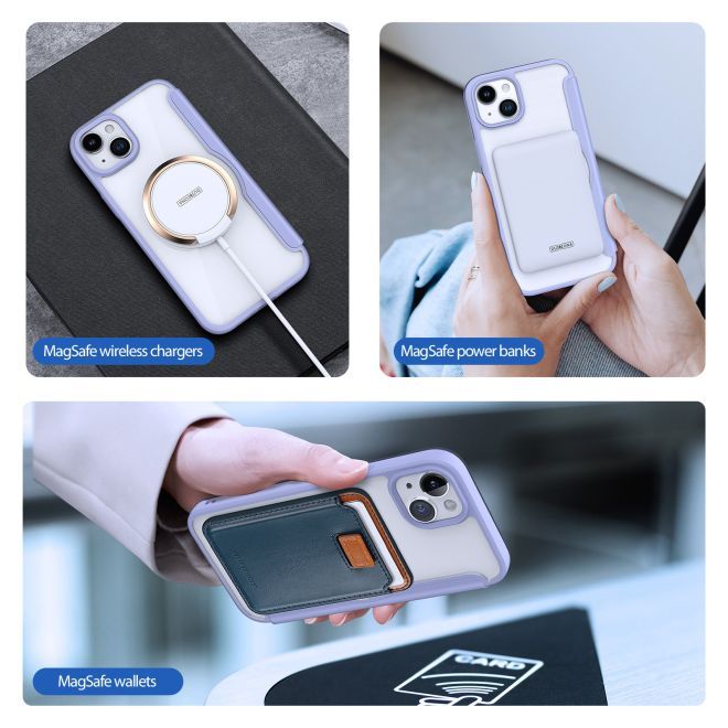 Dux Ducis - iPhone 15 Plus Hülle - Leder Bookcover - MagSafe - Skin X Pro Series - schwarz