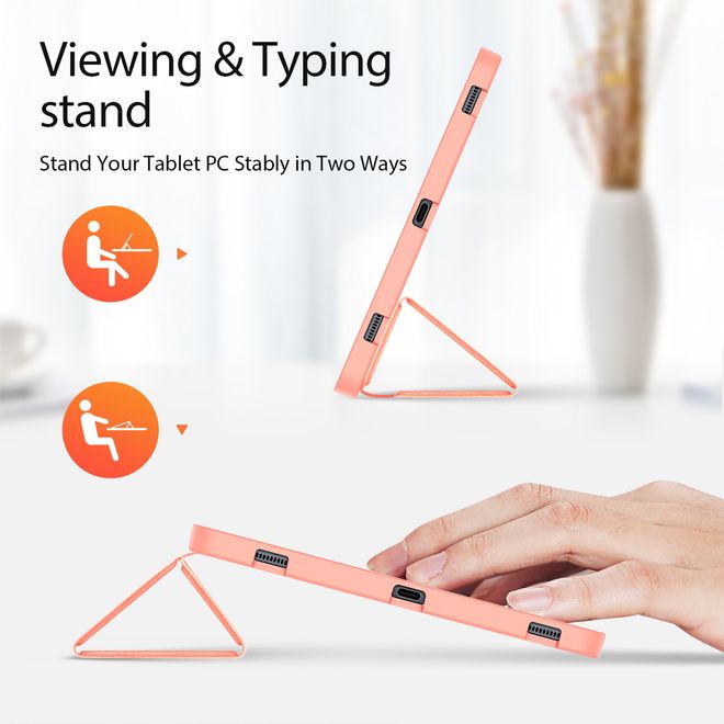 Dux Ducis - Samsung Galaxy Tab S9+ Hülle - Leder Smart Flip Case - Domo Series - pink