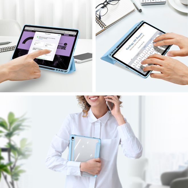 Dux Ducis - Samsung Galaxy Tab S9 / S9 FE Hülle - Leder Bookcover - Toby Series - blau