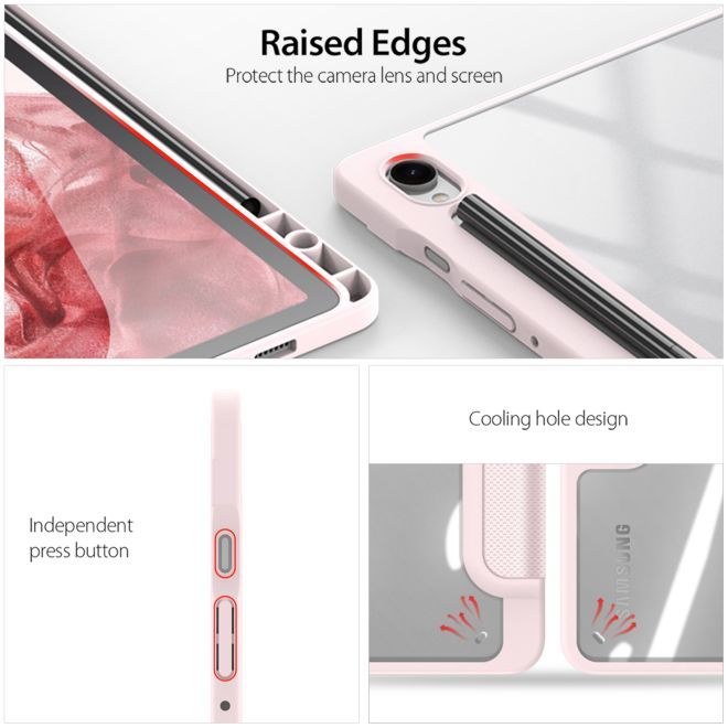 Dux Ducis - Samsung Galaxy Tab S9 / S9 FE Hülle - Leder Bookcover - Toby Series - pink