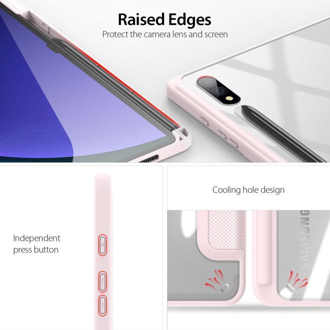 Dux Ducis - Samsung Galaxy Tab S9+ Hülle - Leder Bookcover - Toby Series - pink