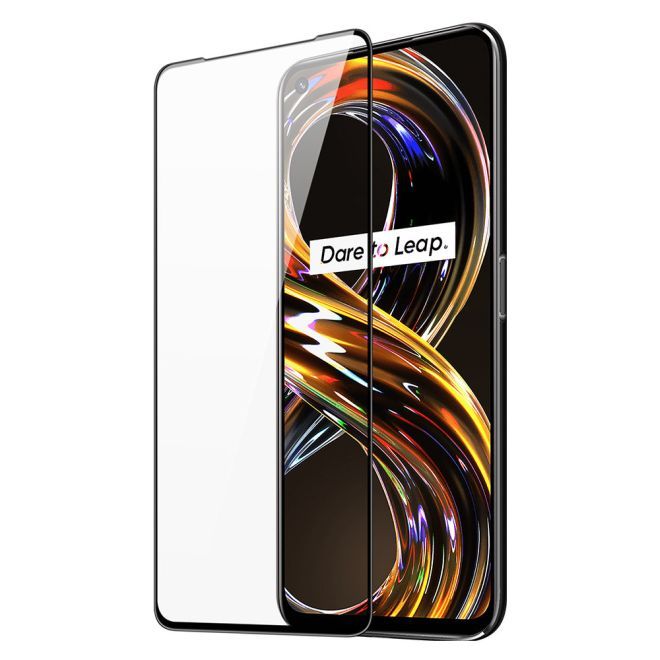 Dux Ducis - Realme 8i / Narzo 50 4G Schutzglas - Displayschutz aus gehärtetem Glas - 9H Panzer Glas, 0.3mm dick  - schwarz