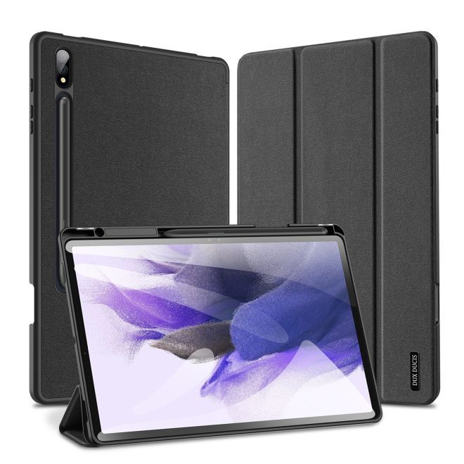 Dux Ducis - Samsung Galaxy Tab S9+ Hülle - Leder Smart Flip Case - Domo Series - schwarz