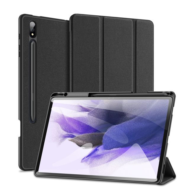 Dux Ducis - Samsung Galaxy Tab S9+ Hülle - Leder Smart Flip Case - Domo Series - schwarz