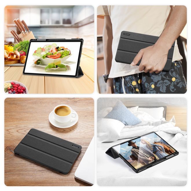 Dux Ducis - Samsung Galaxy Tab S9+ Hülle - Leder Smart Flip Case - Domo Series - schwarz