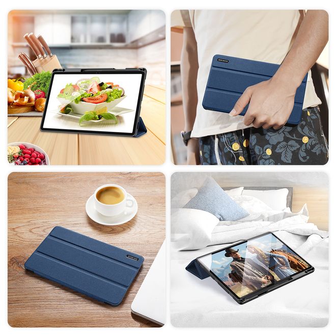 Dux Ducis - Samsung Galaxy Tab S9+ Hülle - Leder Smart Flip Case - Domo Series - blau