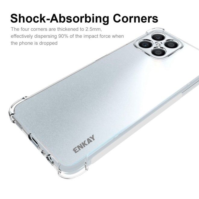 Enkay - Honor X8 4G Handyhülle - Robustes TPU Softcase - Air-Cushion Case Series - transparent