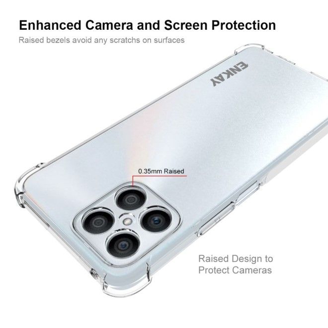 Enkay - Honor X8 4G Handyhülle - Robustes TPU Softcase - Air-Cushion Case Series - transparent