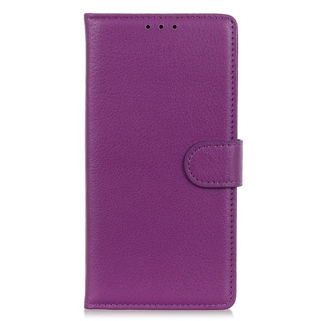 Sony Xperia 5 IV 5G Handy Hülle - Litchi Leder Bookcover Series - purpur