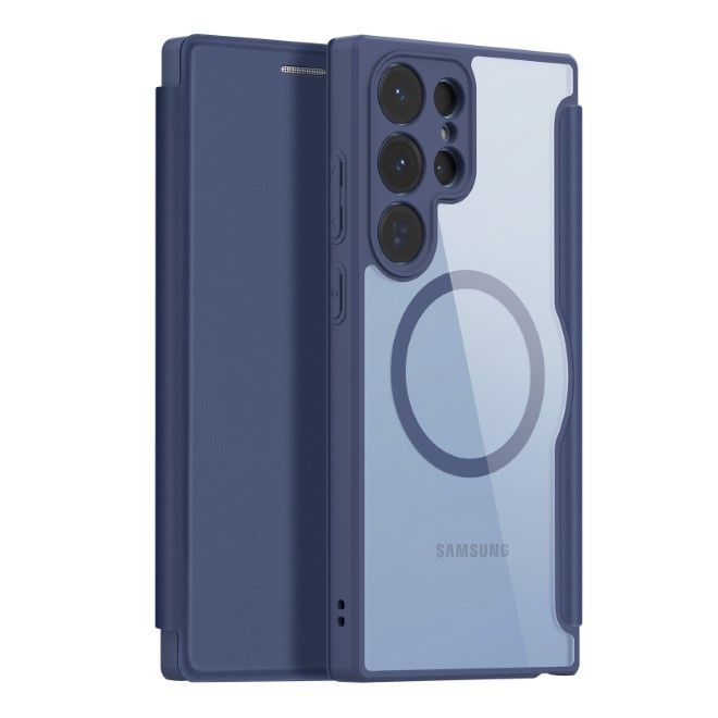 Dux Ducis - Samsung Galaxy S23 Ultra Hülle - Leder Bookcover - Skin X Pro Series - blau