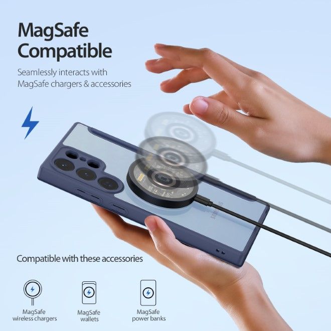 Dux Ducis - Samsung Galaxy S23 Ultra Hülle - Leder Bookcover - Skin X Pro Series - blau