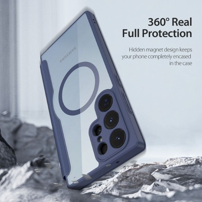 Dux Ducis - Samsung Galaxy S23 Ultra Hülle - Leder Bookcover - Skin X Pro Series - blau