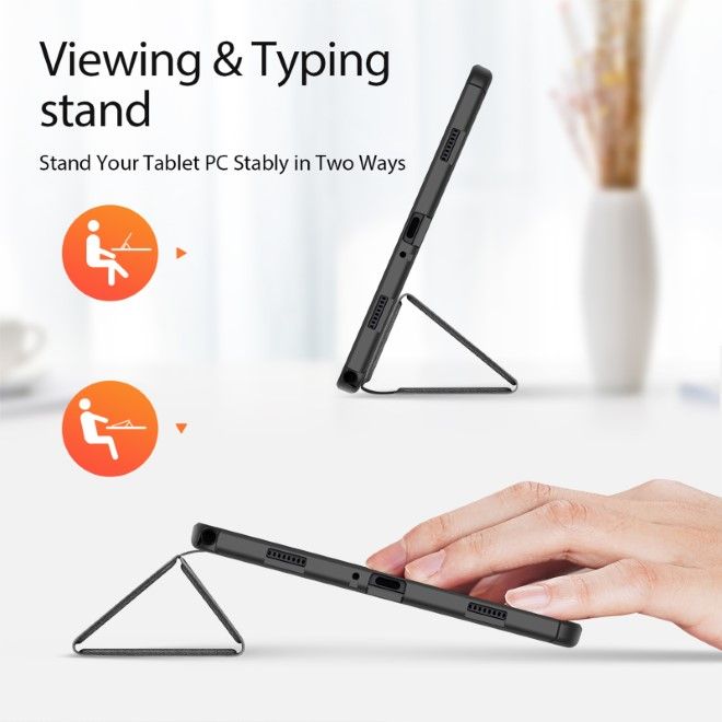 Dux Ducis - Samsung Galaxy Tab A9+ Hülle - Leder Smart Flip Case - Domo Series - schwarz