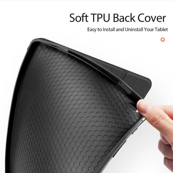 Dux Ducis - Samsung Galaxy Tab A9+ Hülle - Leder Smart Flip Case - Domo Series - schwarz