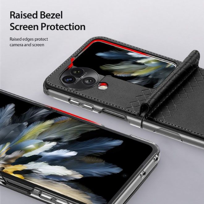 Dux Ducis - Oppo Find N3 Flip Hülle - Leder Case - Bril Series - schwarz