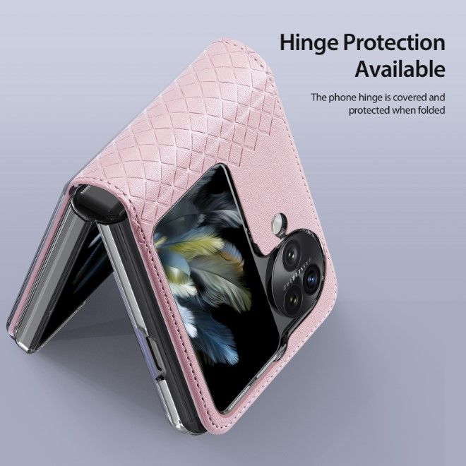 Dux Ducis - Oppo Find N3 Flip Hülle - Leder Case - Bril Series - pink