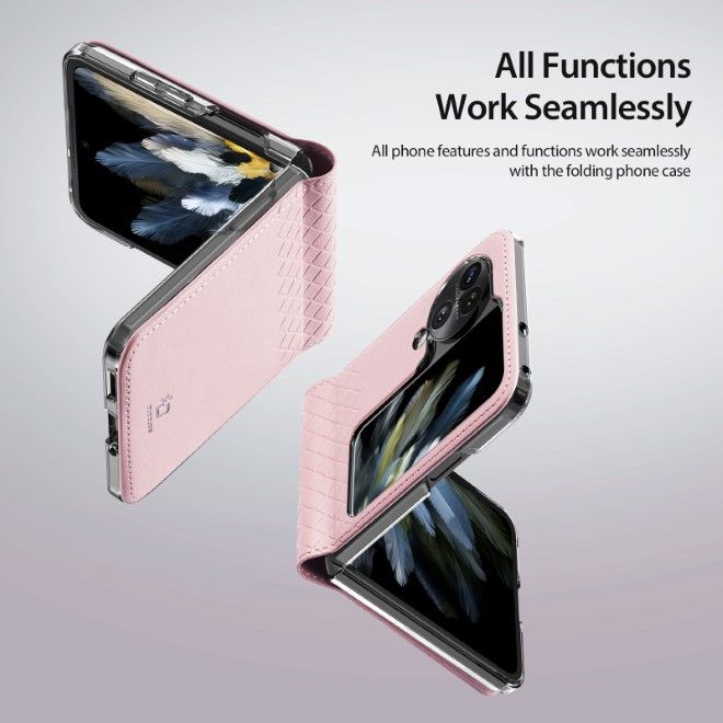 Dux Ducis - Oppo Find N3 Flip Hülle - Leder Case - Bril Series - pink